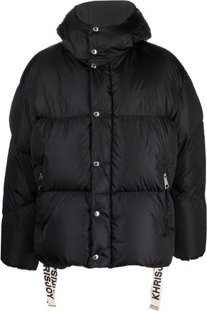 Khrisjoy padded-design hooded jacket - men - Polyamide/Polyester/Duck Feathers - 1 - Black