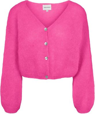 Americandreams Cornelia Cropped Cardigan - Dames - Vesten - Roze - M - Wol - Truien & Vesten
