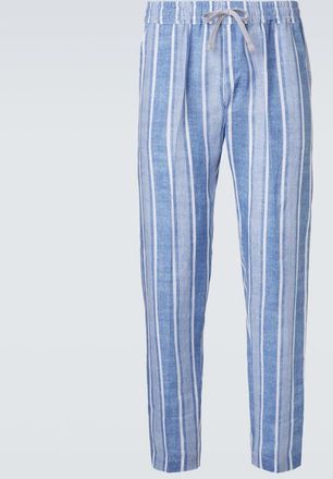 Fedeli Striped linen straight pants