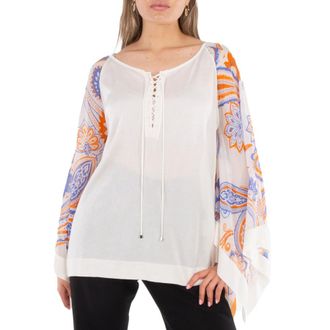 Roberto Cavalli Ladies Bandana-Print Kaftan Top, Brand Size 42 ( US Size 8 )