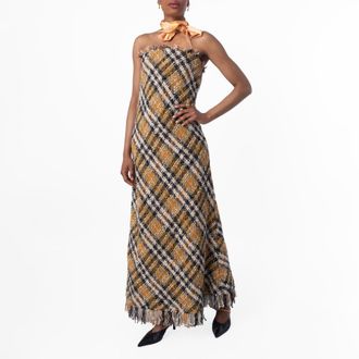 Burberry Check Wool Blend Sleeveless Dress, Brand Size 10 ( US Size 8 )