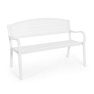 Konte Design Banco de 2 plazas de acero blanco mate