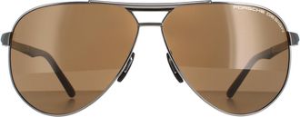 Porsche Design Aviator Gunmetal Brown P8649
