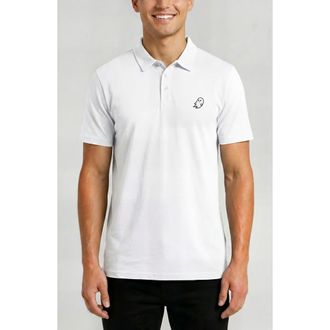Dalix Ghost Midweight Short Sleeve Polo Shirt in White at Nordstrom, Size Xx-Large