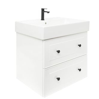 Puma Naturel Mueble De Ba&ntilde;o Con Lavabo Naturel Forli 60x45x46 Cm Blanco Brillo (forli60biusat)