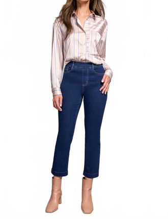 Tribal Audrey Pull-On Crop Straight Jean In Deepwater