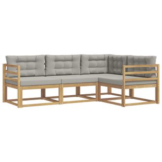 vidaXL Conjunto De Sof&aacute;s De Exterior 3 Pcs Blanco Y Gris Claro Vidaxl