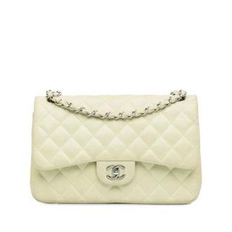 Chanel Pre-owned Double Flap Shoulder Bag - Dames - Pre-owned - Wit - Maat: ONE Size Leer