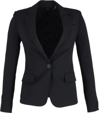 Theory Pre-owned Womens Single-Breasted Blazer in Black Cotton - Size Small