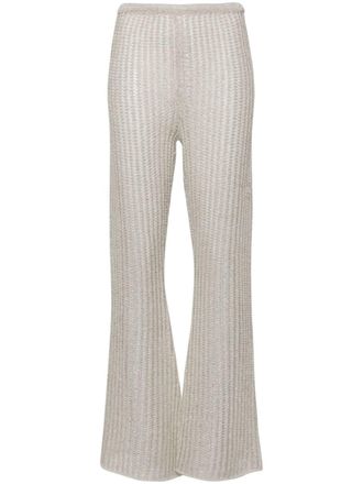 Forte_Forte Gehaakte palazzo broek - Beige