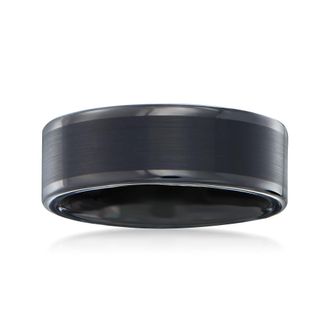 Ross-Simons Mens 8mm Black Tungsten Carbide Wedding Ring