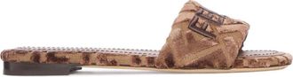 Fendi Brown Logo Sandals