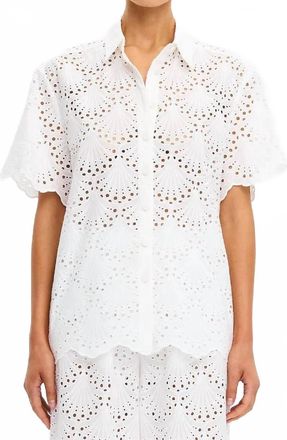 Kivari Elodie Short Sleeve Top In Ivory