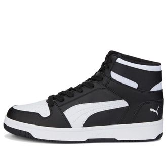 Puma Rebound Layup High Top Sneakers Black White 386438-01