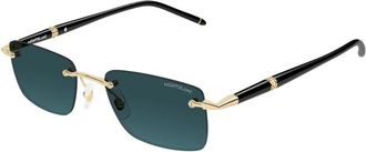 Montblanc Meisterst&uuml;ck Zonnebril - Heren - Zonnebrillen - Geel - 54 MM - Nylon - Accessoires