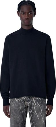 Rick Owens Katoenen Jersey Hoge hals Sweatshirt - Heren - Sweatshirts - Zwart - S - Katoen - Hoodies & sweatvesten