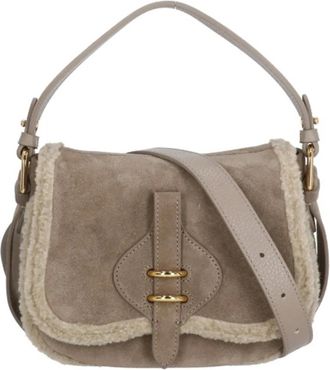 Coccinelle Mavery Suede Tas - Dames - Tassen - Beige - Maat: ONE Size Su&egrave;de