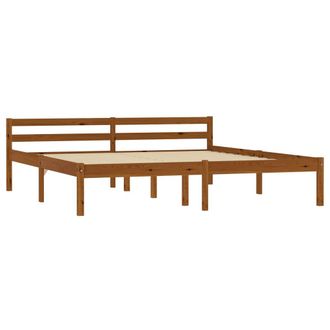vidaXL Estructura Cama Sin Colch&oacute;n Madera Pino Marr&oacute;n Miel 160x200 Cm Vidaxl