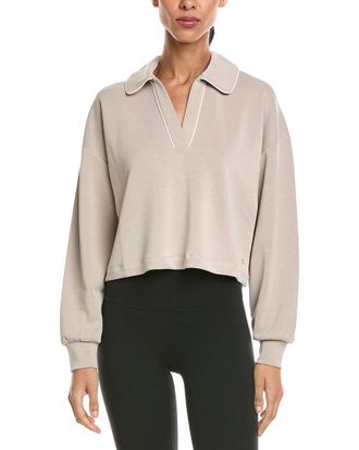 Sweaty Betty Sand Wash Crop Henley Sweatshirt