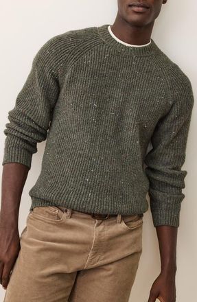 Marine Layer Inverness Rib Crewneck Sweater in Green Gables Neps at Nordstrom, Size Xx-Large