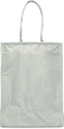 Issey Miyake Crumplable Logo-embroidered Woven Tote - Grey - One Size