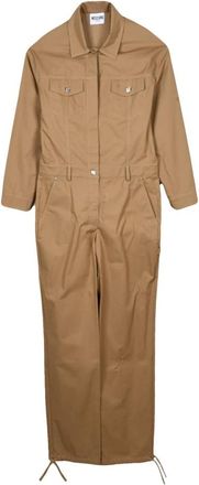 Moschino Jumpsuits & Playsuits, Dames, Beige, S, Katoen, Jumpsuit van canvas