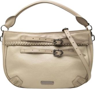 Burberry Pre-owned Satchel - Dames - Vintage Handtas - Beige - ONE Size - Leer - Vintage