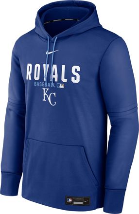 Nike Mens Kansas City Royals Authentic Collection Nike Therma MLB Pullover Hoodie in Blue | NAC3153NROY-RMG
