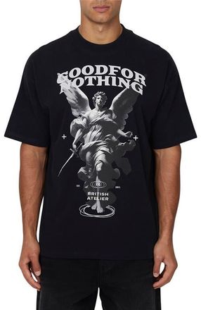 Good For Nothing Statue Print Relaxed T-shirt in Black at Nordstrom, Size Medium Uk