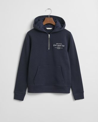 GANT Teens Teen Girls Sports Club Graphic Half-Zip Hoodie (158/164) EVENING BLUE