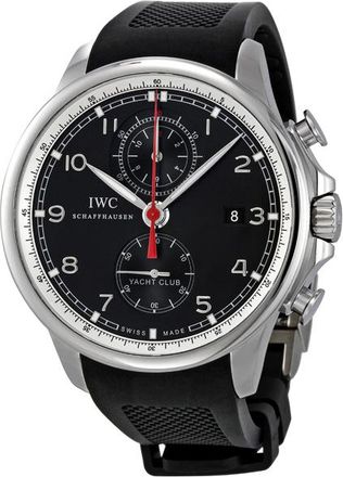 IWC Pre-owned IWC Portuguese Chronograph Automatic Black Dial Mens Watch IW390210