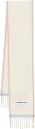 Acne Studios Etroite sjaal van mohairwol met gerafelde randen - unisex - Wintersjaals - Beige - ONE Size - Wol - Accessoires