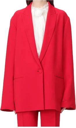 Alberta Ferretti Jassen, Dames, Rood, L, Leer, Blazers