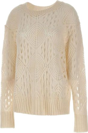 Maurizio open-knit crew-neck sweater - White