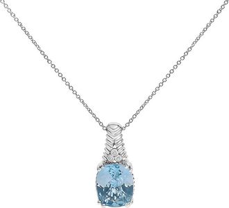 House of Brilliance Haus Of Brilliance Silver Diamond & Pendant Necklace