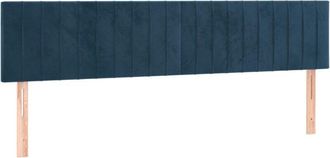 vidaXL Cabeceros 2 Unidades De Terciopelo Azul Oscuro 100x5x78/88 Cm Vidaxl