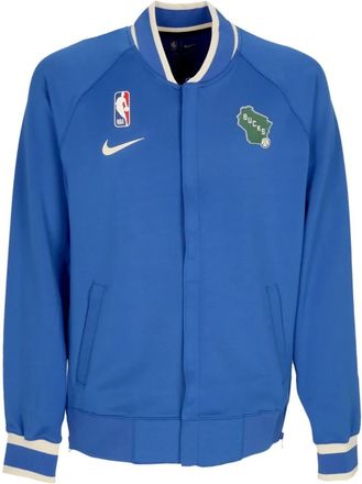 Nike Milwaukee Bucks NBA City Edition Sweatshirt - Heren - Sportshirts - Blauw - M - Polyester - Fitness