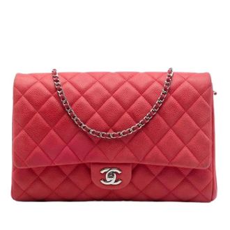 Chanel Pre-owned Vintage Flap Shoulder Bag - Dames - Pre-owned - Rood - Maat: ONE Size Leer