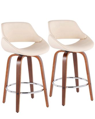 LumiSource Set Of 2 Fabrico Fixed-Height Counter Stools