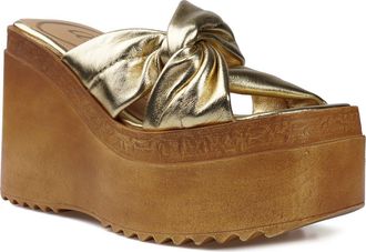 Candie's Kornelia Platform Wedge Slide Sandal in Gldlt at Nordstrom, Size 10