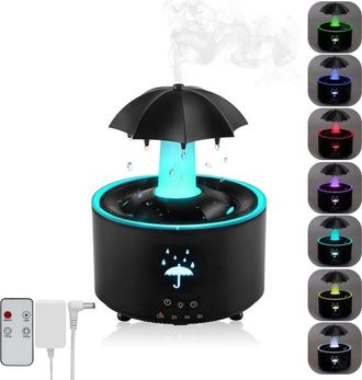 OEM Humidificador Para Dormitorio, Difusor De Aroma Con Forma De Paraguas Giratorio De 7 Colores Y Efecto Lluvia, Humidificador Peque&ntilde;o De 300 Ml, Con Con