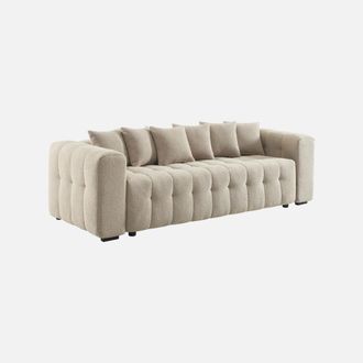 Sweeek Sof&aacute; Cama Con Textura Bucle Y Ba&uacute;l. 3 Plazas