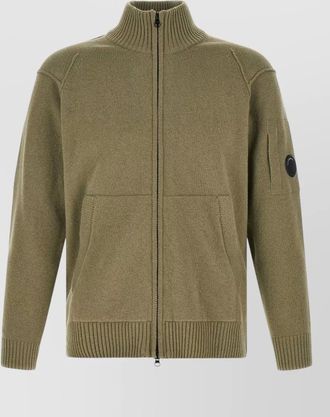 C.P. Company wool ribbed high-neck zip cardigan