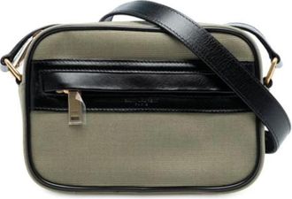 Saint Laurent Pre-owned Cross Body Bags, female, Green, Size: ONE SIZE Pre-owned Canvas Crossbody Bag