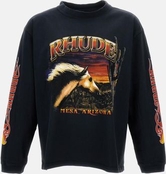 Rhude Black Graphic-print T-shirt