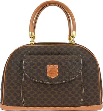 Celine C Macadam Handbag Canvas Brown Canvas Handbag (Pre-Owned)