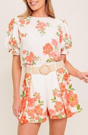 Flying Tomato Belted High Waisted Shorts in Ivory at Nordstrom Rack, Size Medium