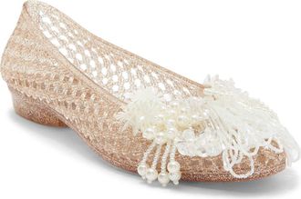 Jeffrey Campbell Wade-J Jelly Flat in Rosegold Natural Pearl at Nordstrom Rack, Size 10