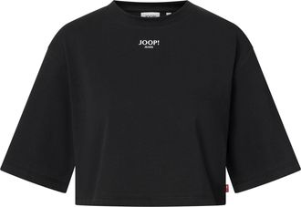 Joop Rundhalsshirt JOOP JEANS Taky, Damen, Gr. L, schwarz, Single Jersey, Obermaterial: 100% Baumwolle, unifarben, l&auml;ssig geschnitten, Rundhals, weit abges