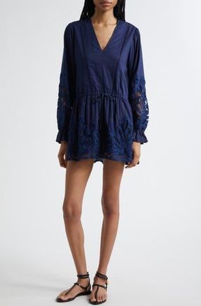 Ramy Brook Ingrid Long Sleeve Dress in Spring Navy Eyelet at Nordstrom Rack, Size Xx-Large